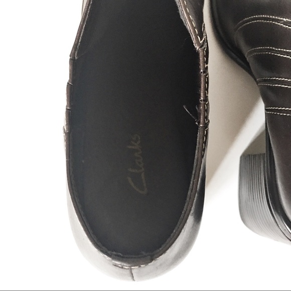 Clarks Dark Brown Leather Ankle Boots Booties - Picture 7 of 14